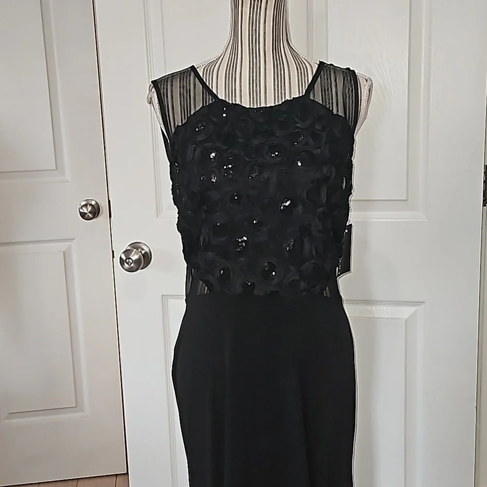 ENFOCUS STUDIO Women Black Sequin Ribben Gown Size 12 - Picture 3 of 14